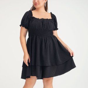 Ruffle Shirred Playsuit